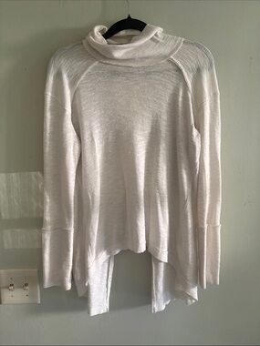 We The Free Off-White Slub Turtleneck Sweater M